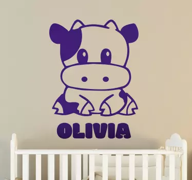 Adesivo personalizzabile mucca personalizzabile - TenStickers