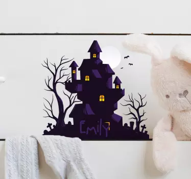 Sticker cameretta casa infestata con nome - TenStickers