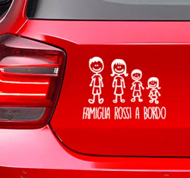 Adesivo personalizzato famiglia a bordo - TenStickers