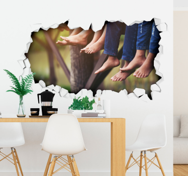 Adesivo murale camera da letto illusione buco nel muro - TenStickers