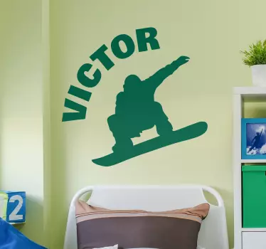 Adesivo murale snowboard silhouette - TenStickers