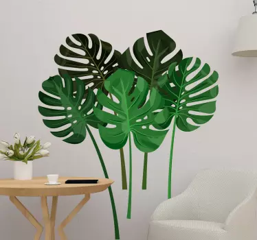 Adesivo pianta disposizione di foglie tropicali - TenStickers