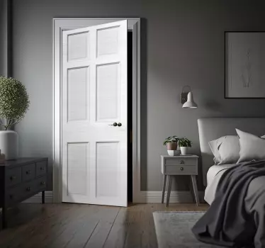 Adesivo per porta madera bianca con muffa - TenStickers