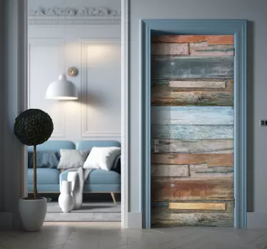Adesivo per porta madera vieja - TenStickers