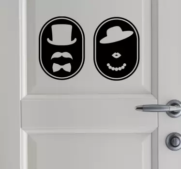 Adesivo porta vetro retrò wc - TenStickers