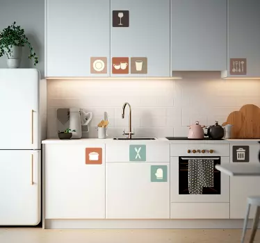 Adesivo murale posate iconos cajones cocina - TenStickers