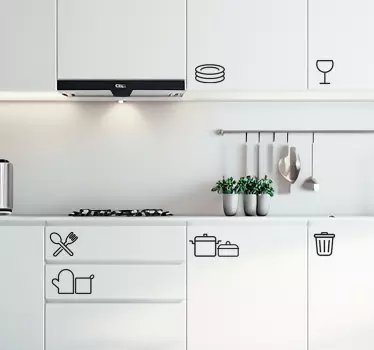 Adesivo murale posate iconos para cocina - TenStickers