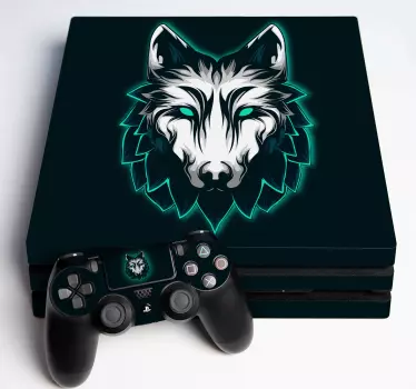 Adesivo ps4 design testa di lupo - TenStickers