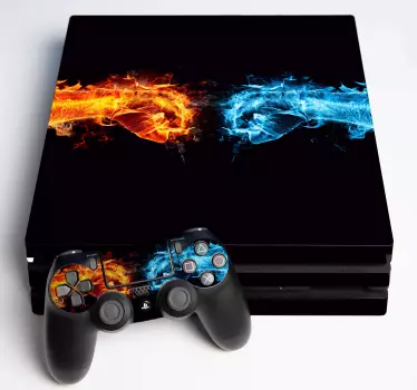 Adesivo ps4 effetto collisione fiamme - TenStickers