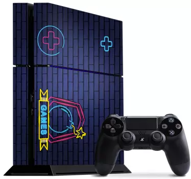 Adesivo ps4 elementi di gioco neon - TenStickers