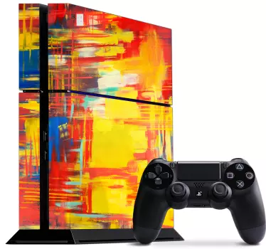 Adesivo ps4 esplosione di colori vivaci - TenStickers
