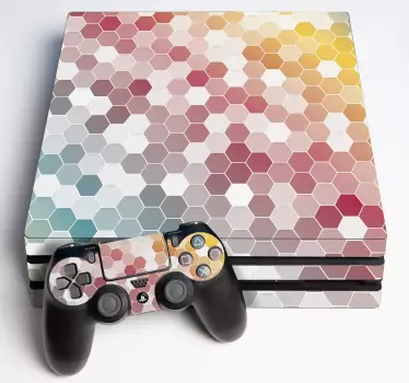 Adesivo ps4 mosaic colorato esagonale - TenStickers