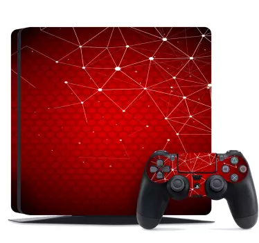 Adesivo ps4 motivo esagono rosso - TenStickers