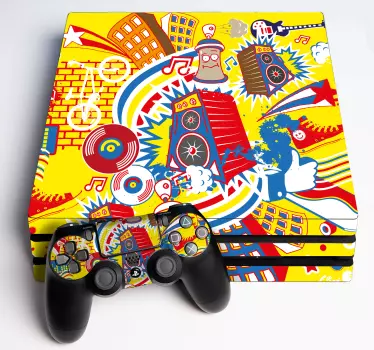 Adesivo ps4 scena musicale vivace - TenStickers