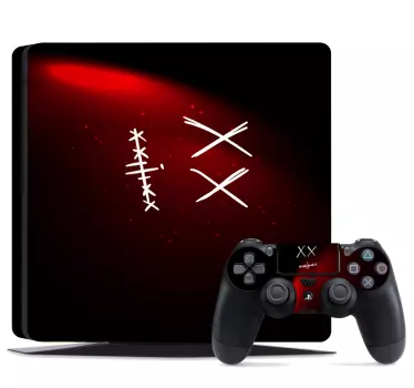 Adesivo ps4 simboli astratti rossi - TenStickers