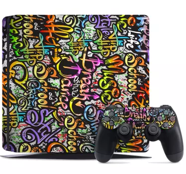 Adesivo ps4 stile urbano colorato - TenStickers