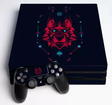 Adesivo ps4 testa di lupo mistico - TenStickers