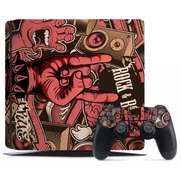 Adesivo ps4 vibrazioni rock e roll - TenStickers