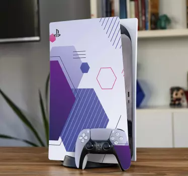 Adesivo ps5 elemento esagonale - TenStickers