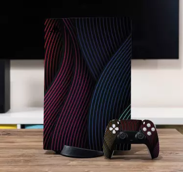 Adesivo ps5 linee curve vibranti - TenStickers