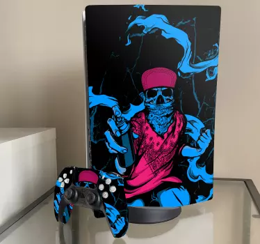 Adesivo ps5 stile graffiti teschi - TenStickers