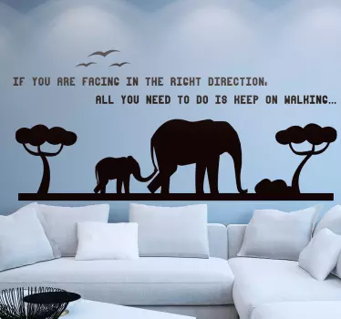 Adesivo sagoma elefante e frase - TenStickers