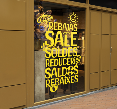 Adesivo saldi lingue estive - TenStickers