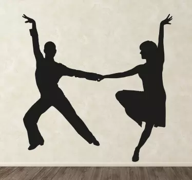 Adesivo silhouette coppia ballo latino - TenStickers