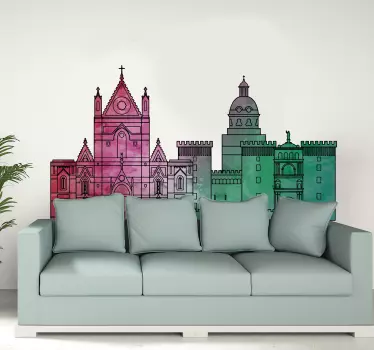 Sticker murale skyline di Napoli - TenStickers