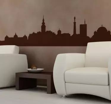 Adesivo murale skyline sagoma di belgrado - TenStickers