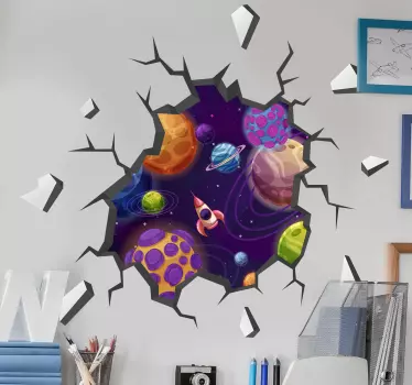 Adesivo spaziale dei pianeti 3d - TenStickers