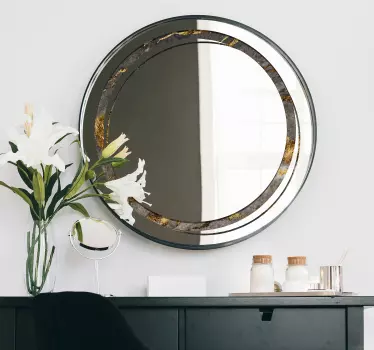 Adesivo per specchio cornice effetto pietra - TenStickers