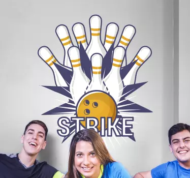 Adesivo sport celebrazione dello sciopero del bowling - TenStickers