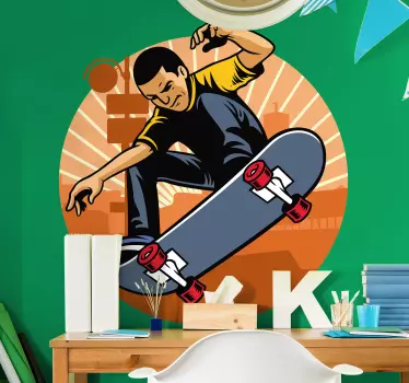Adesivo sport estremo azione di trick sullo skateboard - TenStickers