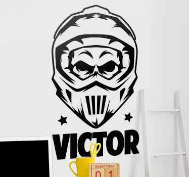Adesivo sport estremo casco con motivo a teschio - TenStickers