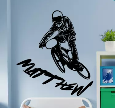 Adesivo sport estremo ciclista in azione - TenStickers
