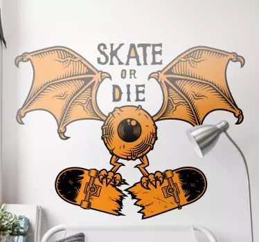 Adesivo sport estremo creatura pipistrello skateboard - TenStickers