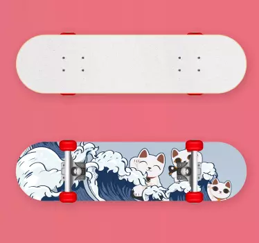 Adesivo sport estremo gatti che cavalcano le onde - TenStickers