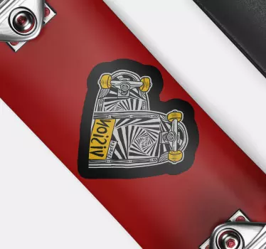 Adesivo sport estremo grafica skateboard a forma di cuore - TenStickers