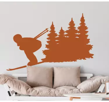 Adesivo sport estremo scena avventura sciistica - TenStickers