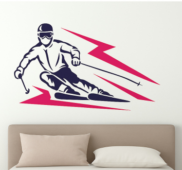 Adesivo sport estremo sciatore di discesa che va veloce - TenStickers