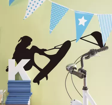 Adesivo sport estremo silhouette azione kiteboarding - TenStickers