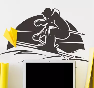 Adesivo sport estremo silhouette sciistica - TenStickers