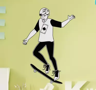 Adesivo sport estremo skateboarder in azione - TenStickers