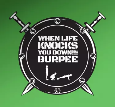 Adesivo sport la vita ti butta giù burpee - TenStickers