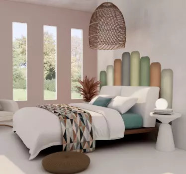 Adesivo testata letto design morbido e curvo - TenStickers