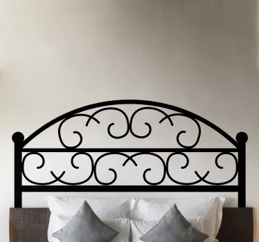 Adesivo testata letto elegante design curvo - TenStickers