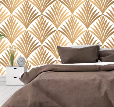 Adesivo testata letto foglia geometrica - TenStickers