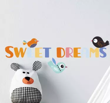 Adesivo testata letto frase notturna colorata - TenStickers
