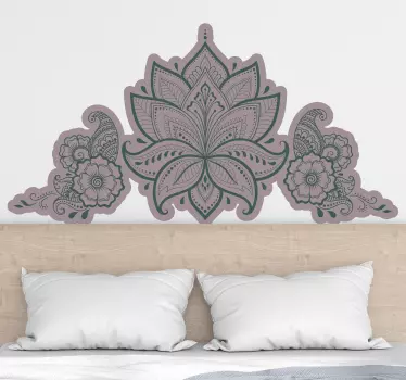 Adesivo testata letto mandala floreale - TenStickers